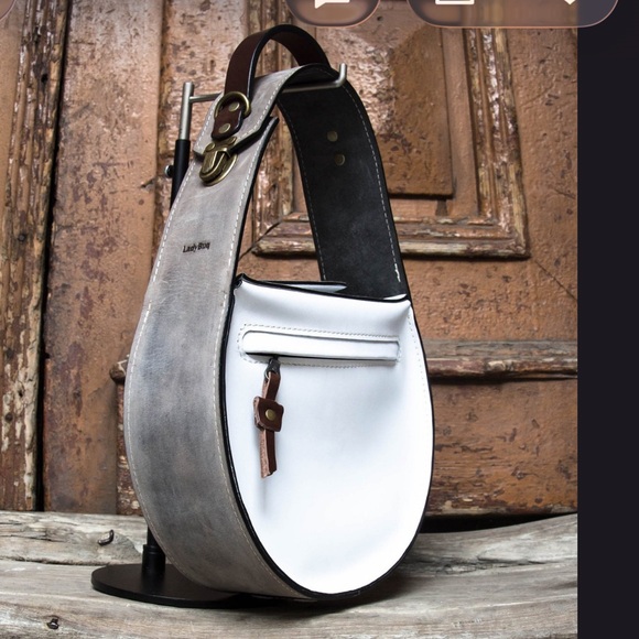 LadybuQ Handbags - LadybuQ White Round Crossbody Bag: Inez Hobo Handbag